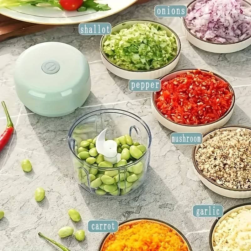 Electric Mini Chopper USB Rechargeable One-Touch