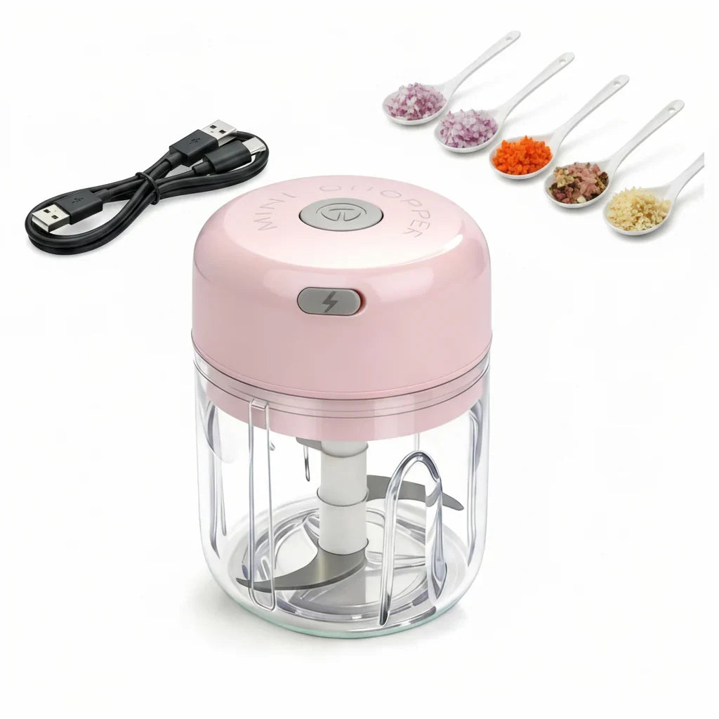 Electric Mini Chopper USB Rechargeable One-Touch