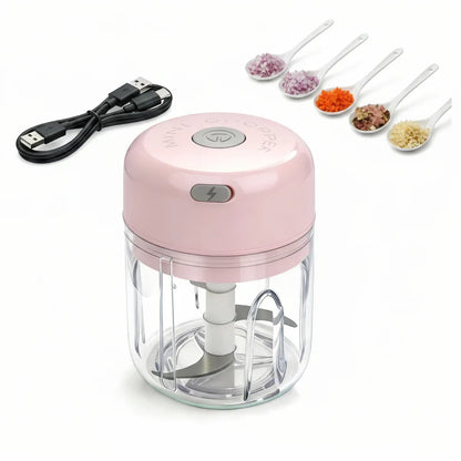 Electric Mini Chopper USB Rechargeable One-Touch