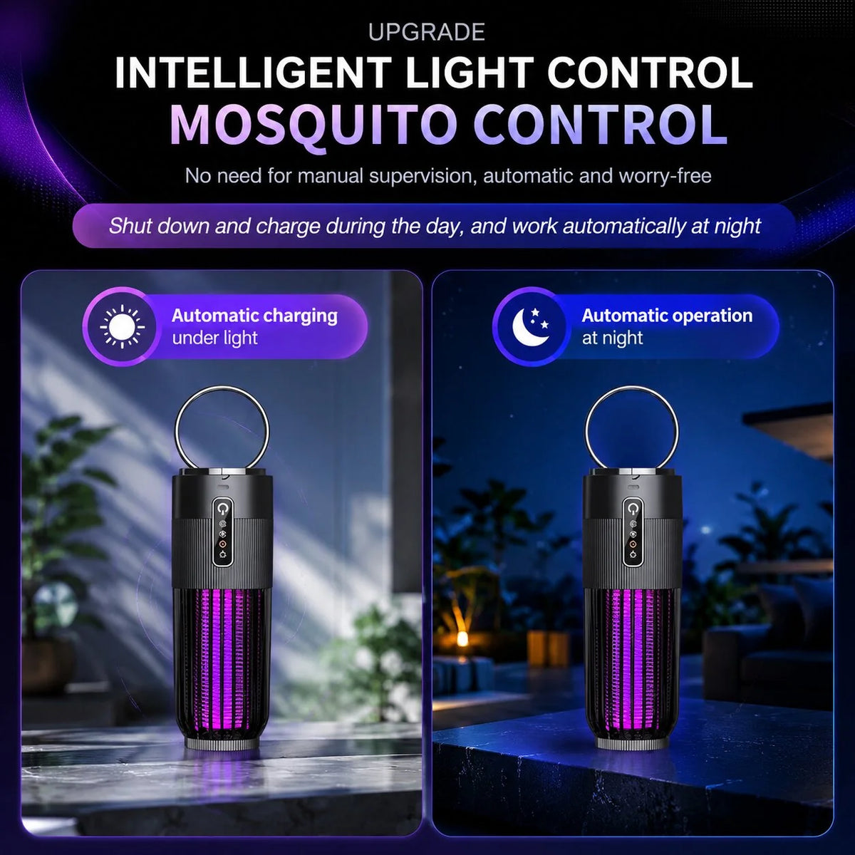 Electric Mosquito Trap Dual UV Rechargeable 360 Degree Coverage
