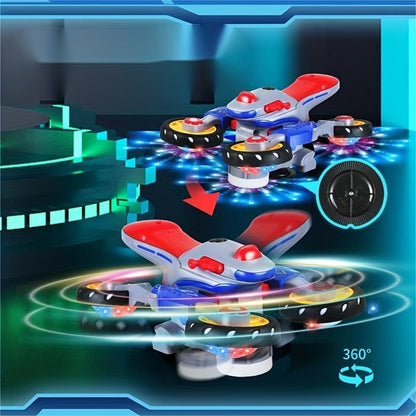 Electric Motorcycle Toy 360 Rotation LED Lights & Obstacle Detection