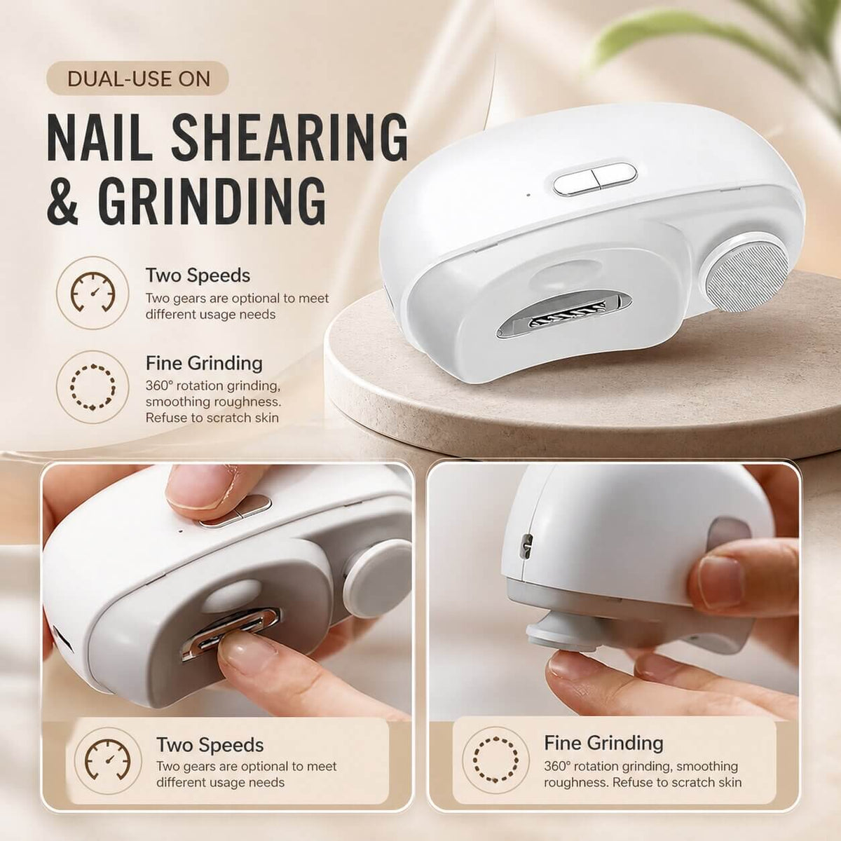 Electric Nail Clipper Automatic Trim & Nano Glass Polisher