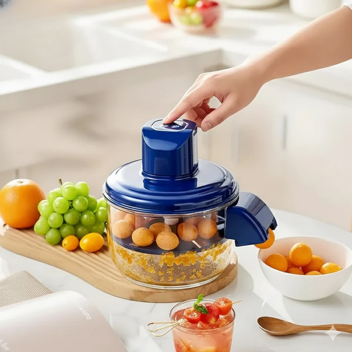 Electric Peeler One-Button USB Rechargeable 5-Blade Stainless Steel