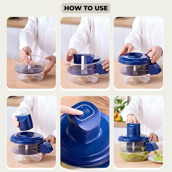 Electric Peeler One-Button USB Rechargeable 5-Blade Stainless Steel