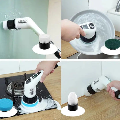 Electric Scrubber Cordless Telescopic Handle & Multiple Heads
