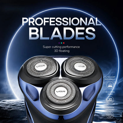 Electric Shaver 3-Head Pivoting Wet & Dry