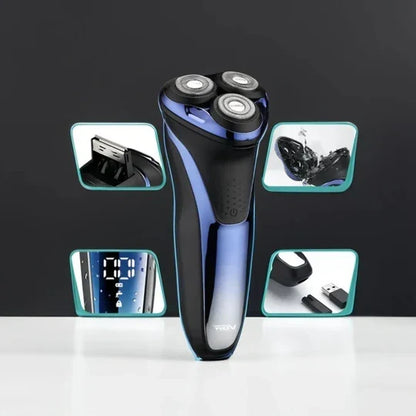 Electric Shaver 3D Flexible Head LED Display