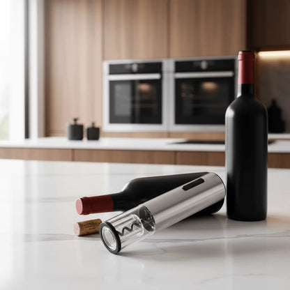 Electric Wine Opener Rechargeable Cordless 4-Piece Set with Foil Cutter & Vacuum Stopper