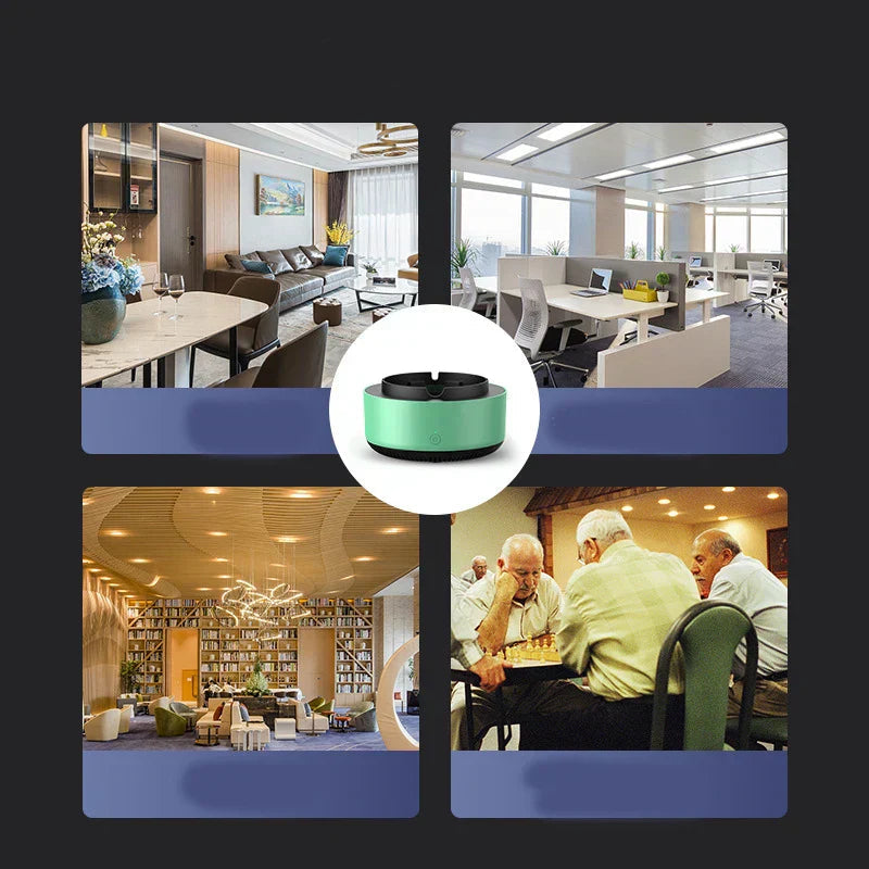 Electronic Ashtray Ion Air Purifier Battery-Powered & Portable