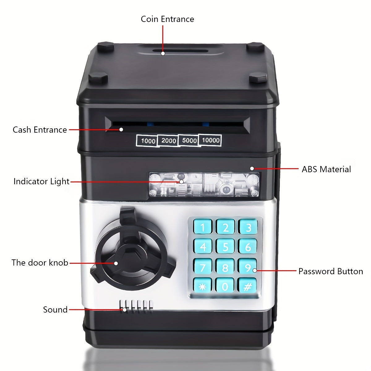 Electronic Piggy Bank 4-Digit Code Lock Sound & LED