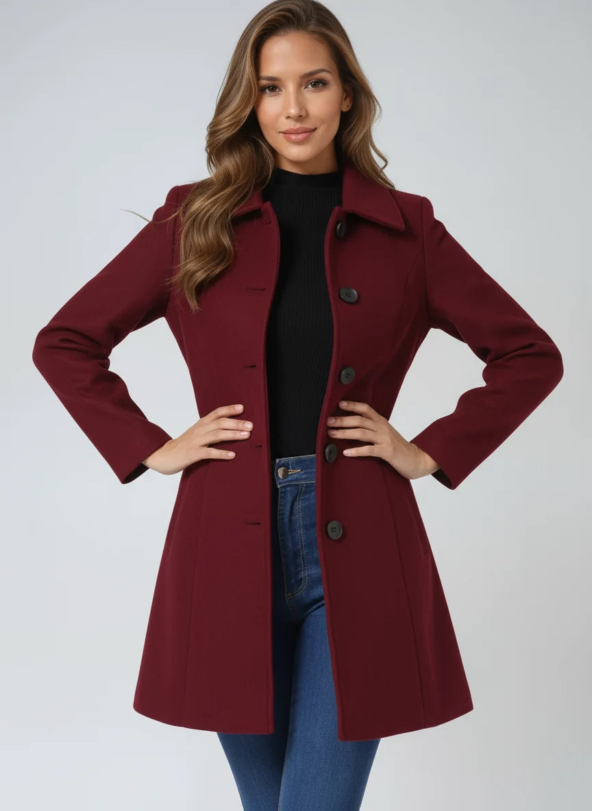 Elegant Winter Trench Coat | Warm and Stylish Single-Breasted Design