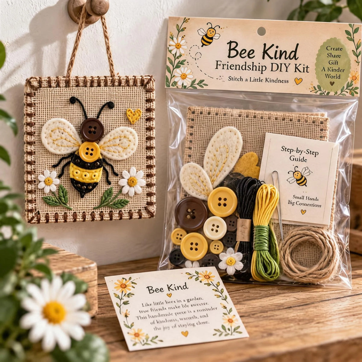 Embroidery Craft Kit Felt & Button Wall Hanging