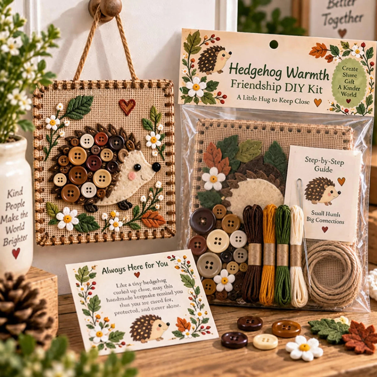 Embroidery Craft Kit Felt & Button Wall Hanging