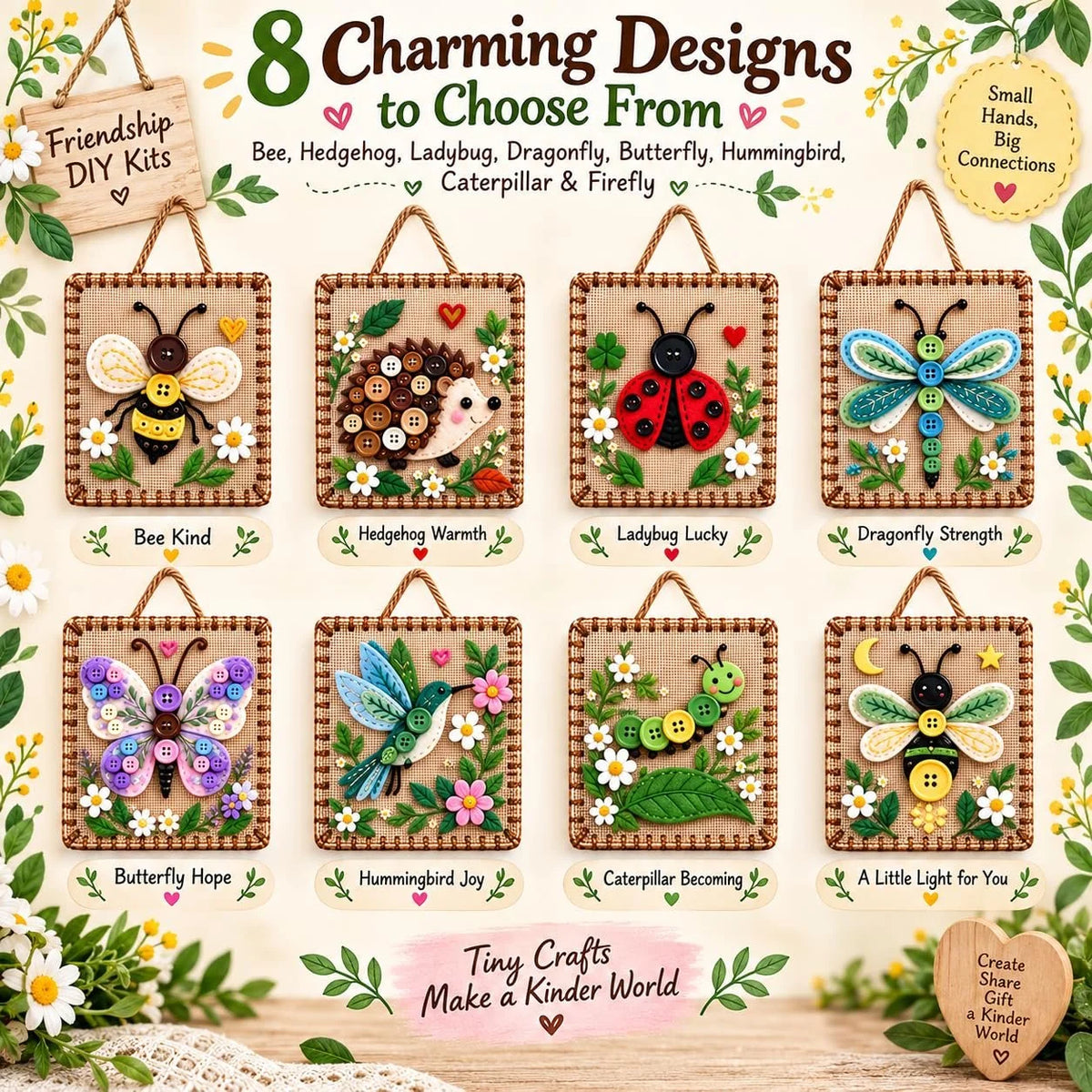 Embroidery Craft Kit Felt & Button Wall Hanging