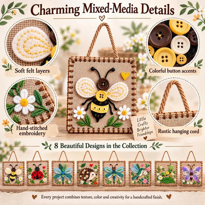 Embroidery Craft Kit Felt & Button Wall Hanging
