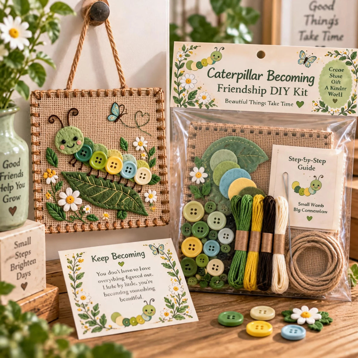 Embroidery Craft Kit Felt & Button Wall Hanging