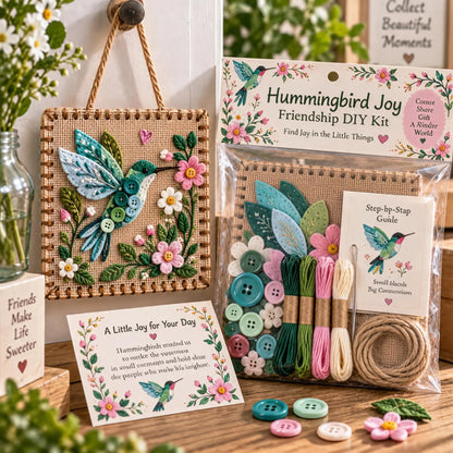 Embroidery Craft Kit Felt & Button Wall Hanging