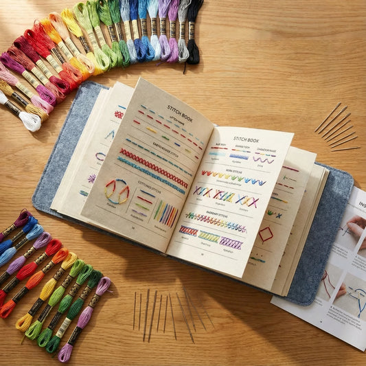 Embroidery Kit 106 Patterns Removable Linen Pages