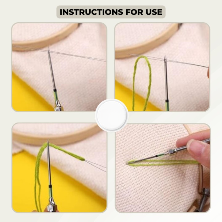 Embroidery Needle Set Stainless Steel & Copper Interchangeable Heads