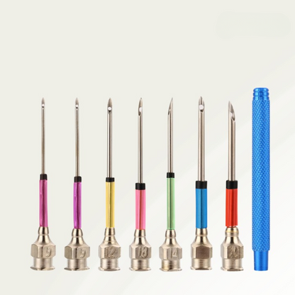 Embroidery Needle Set Stainless Steel & Copper Interchangeable Heads