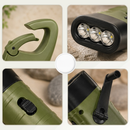 Emergency Flashlight Solar & Hand Crank Charging Bright LED