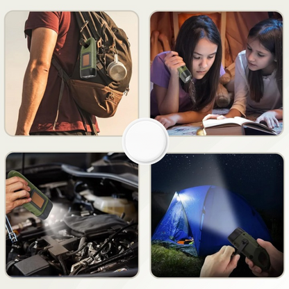 Emergency Flashlight Solar & Hand Crank Charging Bright LED