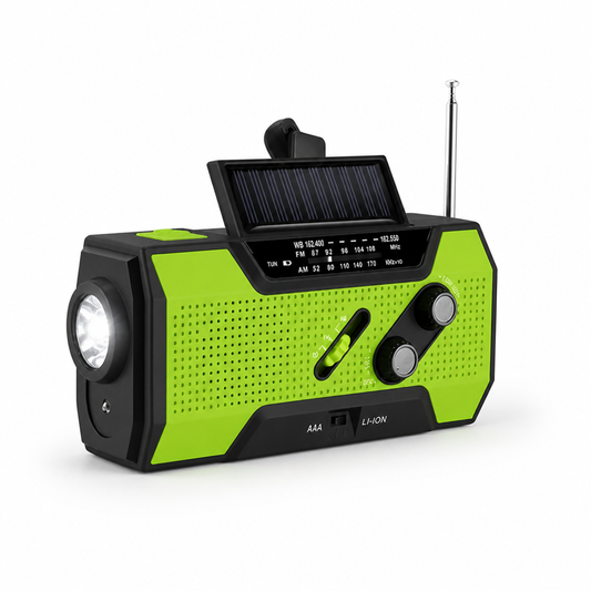 Emergency Radio 4000mAh Solar & Hand-Crank Charging