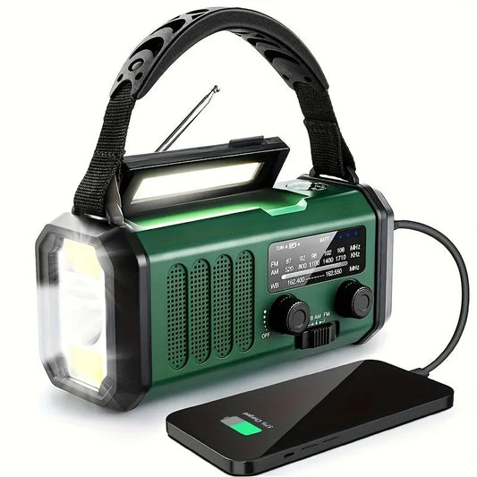 Emergency Radio Crank & Solar 10,000 mAh NOAA Alerts