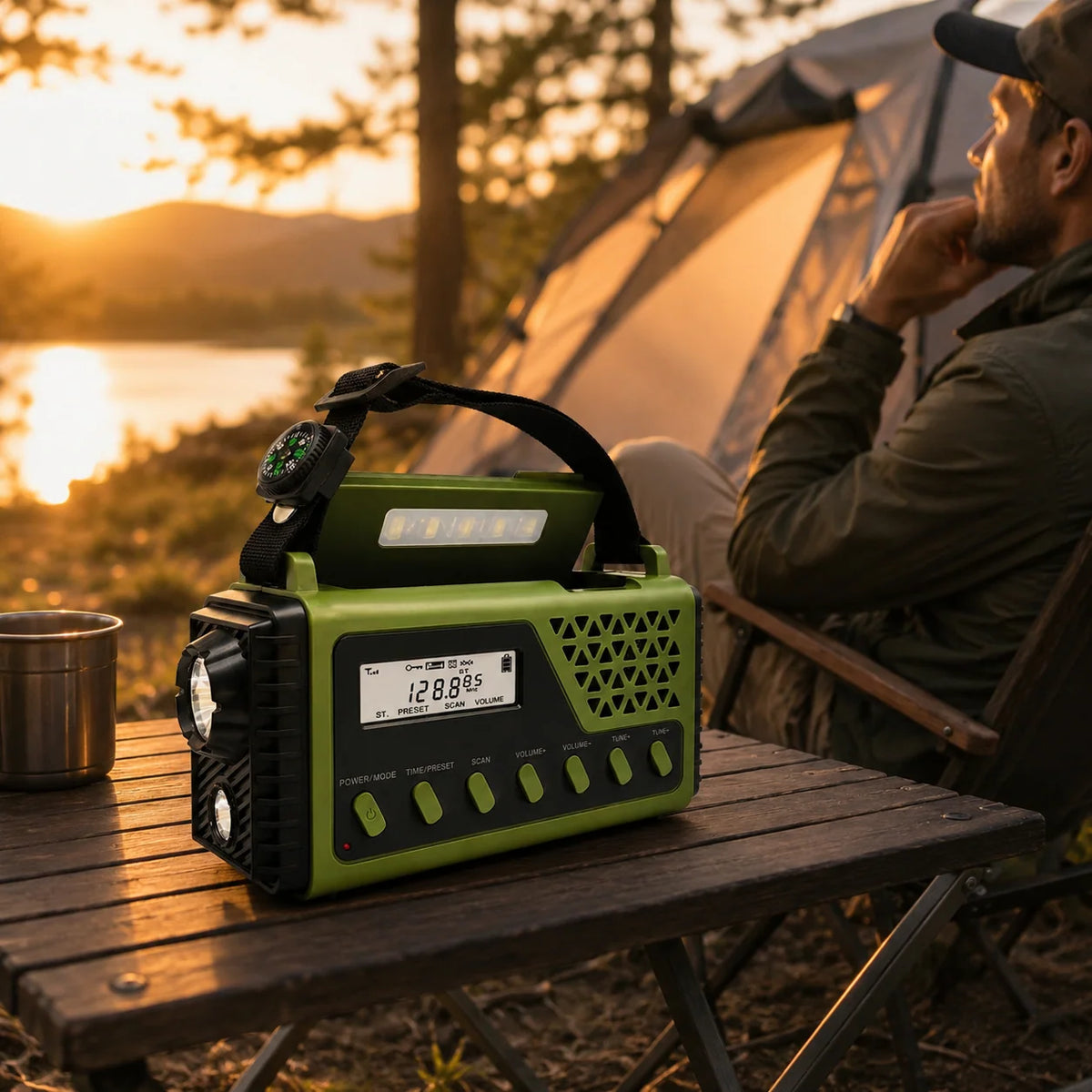 Emergency Radio Hand Crank Solar Charging 10000mAh Power Bank