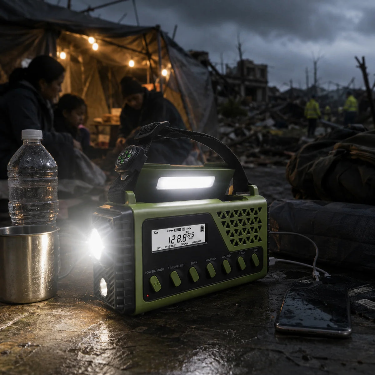Emergency Radio Hand Crank Solar Charging 10000mAh Power Bank