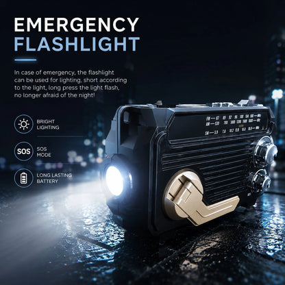 Emergency Radio Hand-Crank & Solar USB AM/FM