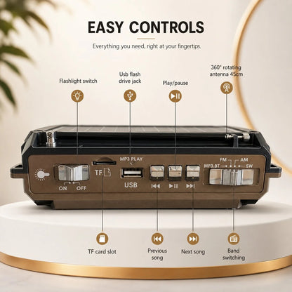Emergency Radio Hand-Crank & Solar USB AM/FM