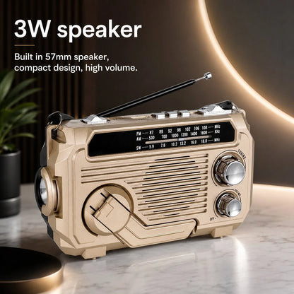 Emergency Radio Hand-Crank & Solar USB AM/FM