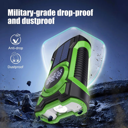 Emergency Radio & Power Bank Solar & Hand Crank Charging
