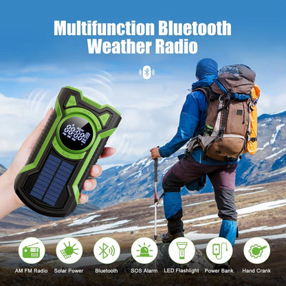 Emergency Radio & Power Bank Solar & Hand Crank Charging