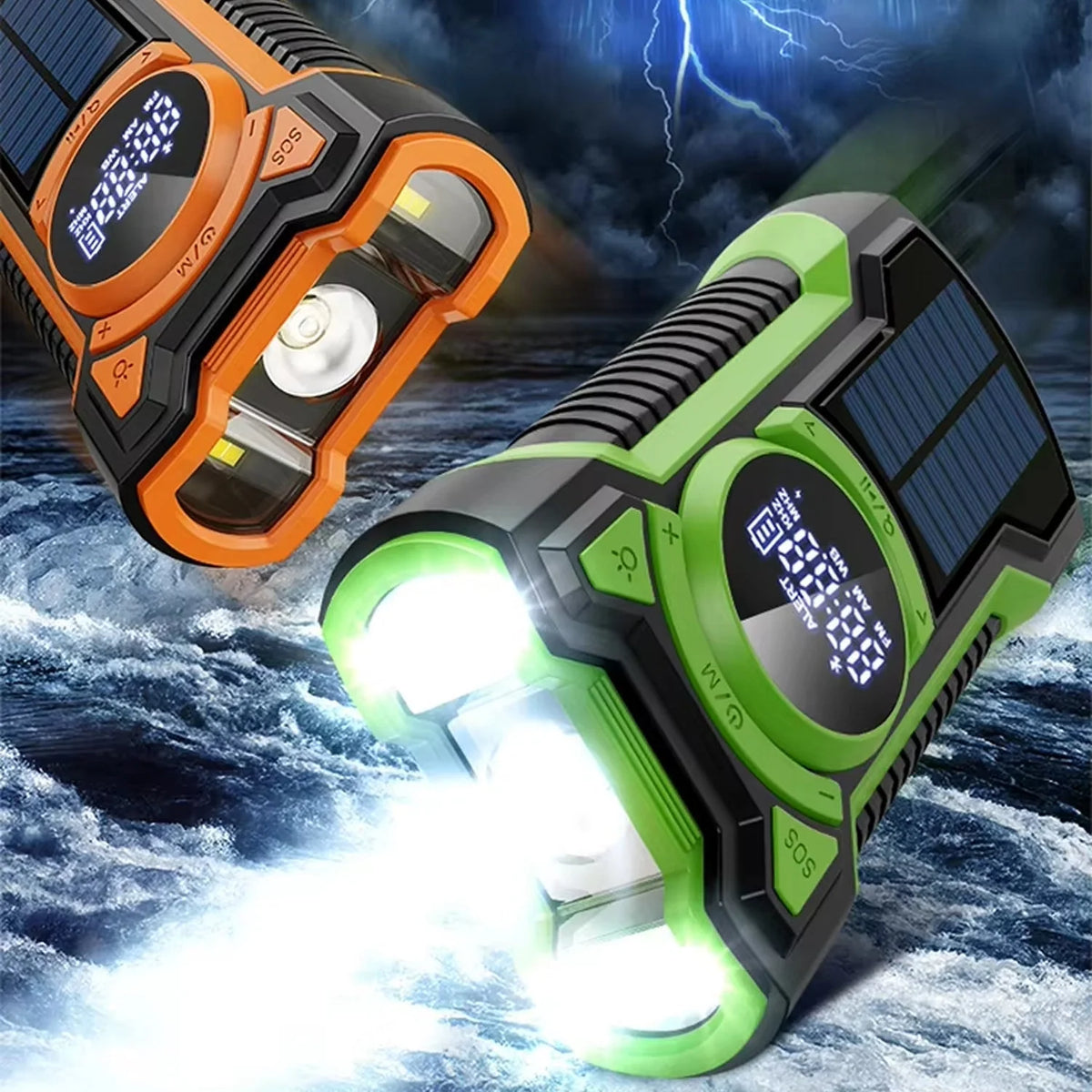 Emergency Radio & Power Bank Solar & Hand Crank Charging