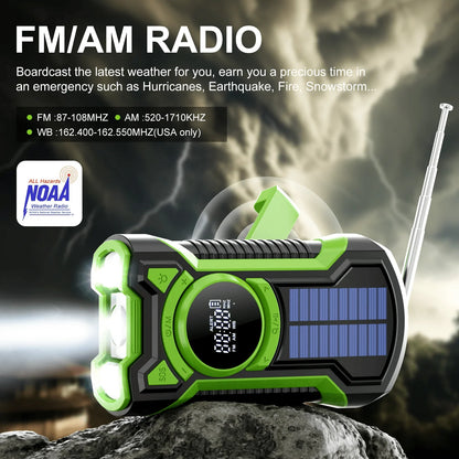 Emergency Radio & Power Bank Solar & Hand Crank Charging