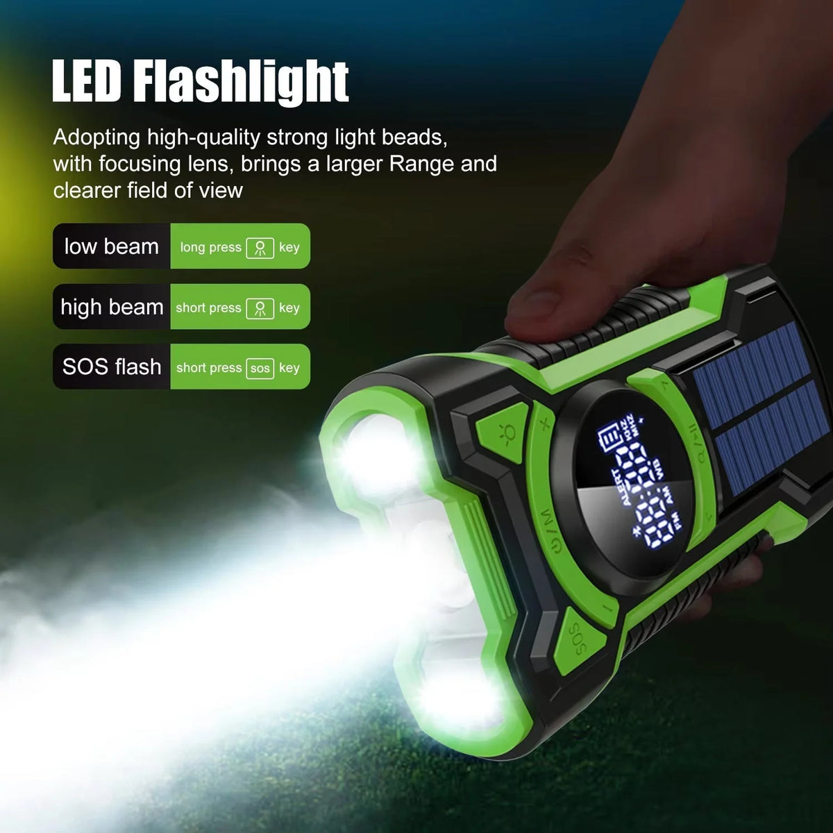Emergency Radio & Power Bank Solar & Hand Crank Charging