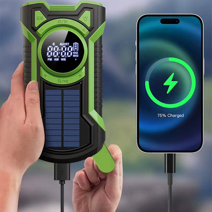 Emergency Radio & Power Bank Solar & Hand Crank Charging