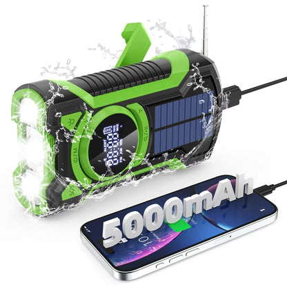 Emergency Radio & Power Bank Solar & Hand Crank Charging
