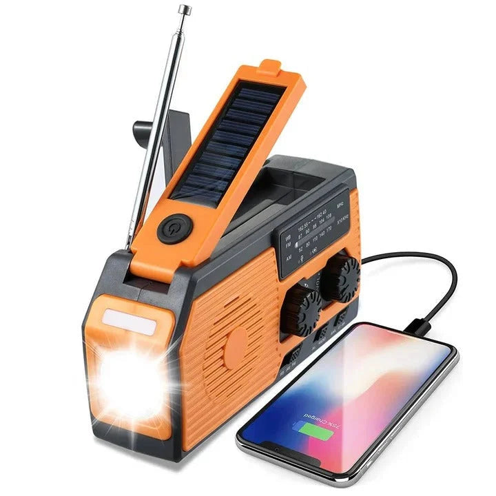 Emergency Weather Radio Hand Crank Solar Powered 5000mAh Battery
