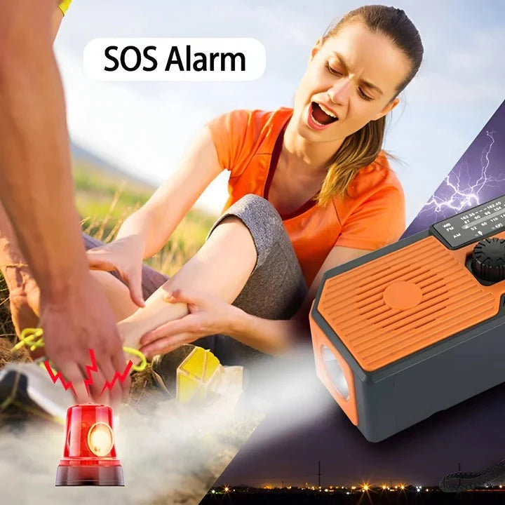 Emergency Weather Radio Hand Crank Solar Powered 5000mAh Battery