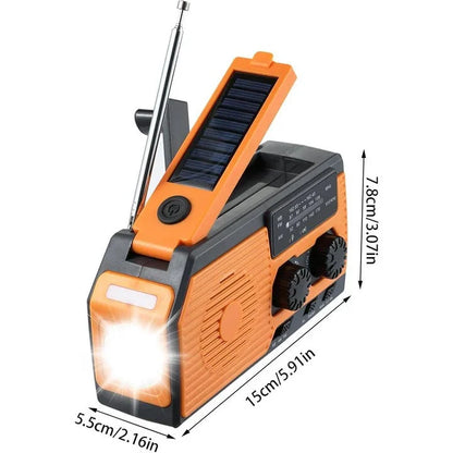 Emergency Weather Radio Hand Crank Solar Powered 5000mAh Battery