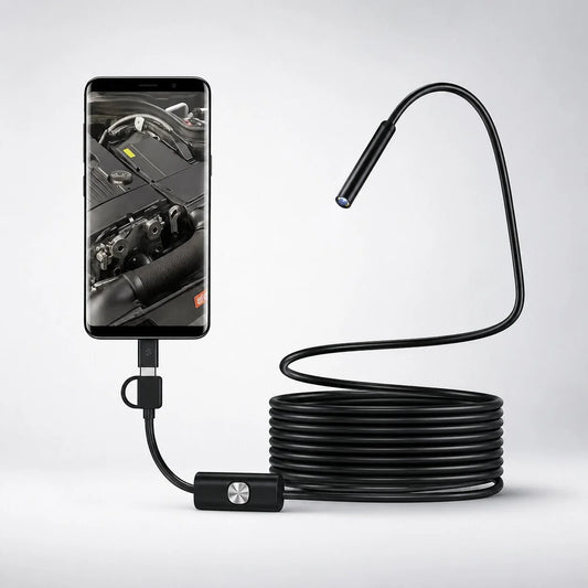 Endoscope Camera Flexible 16.4 Ft Built-In LED Smartphone Viewing