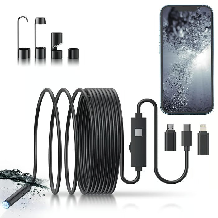 Endoscope Camera Smartphone Compatible 16.4-Foot 1080p