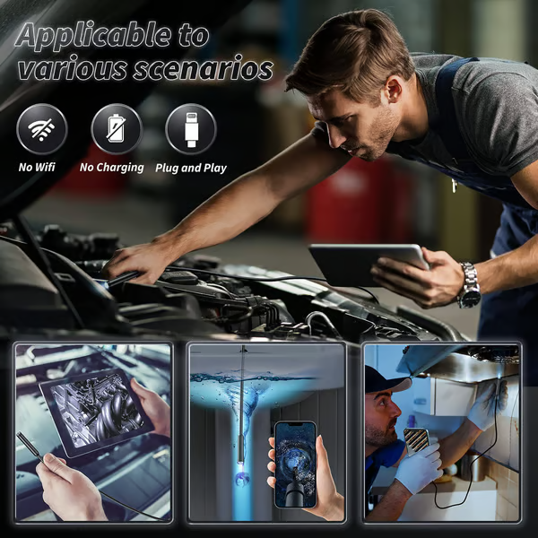 Endoscope Camera Smartphone Compatible 16.4-Foot 1080p