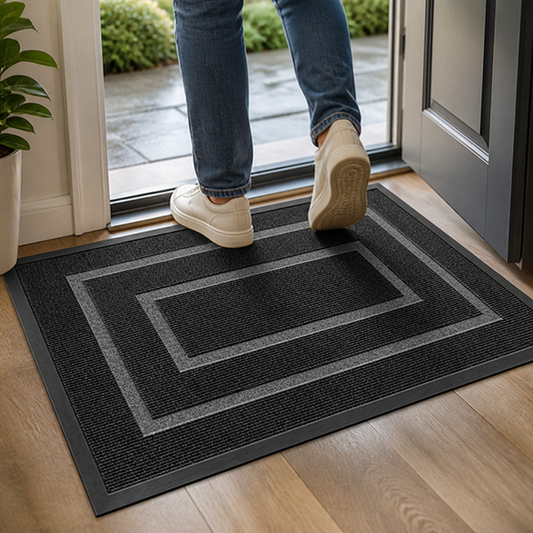 Entrance Mat Geometric Pattern Weather-Resistant & Non-Slip