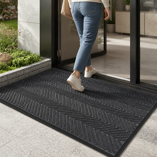 Entrance Mat Herringbone Pattern Non-Slip Easy To Clean
