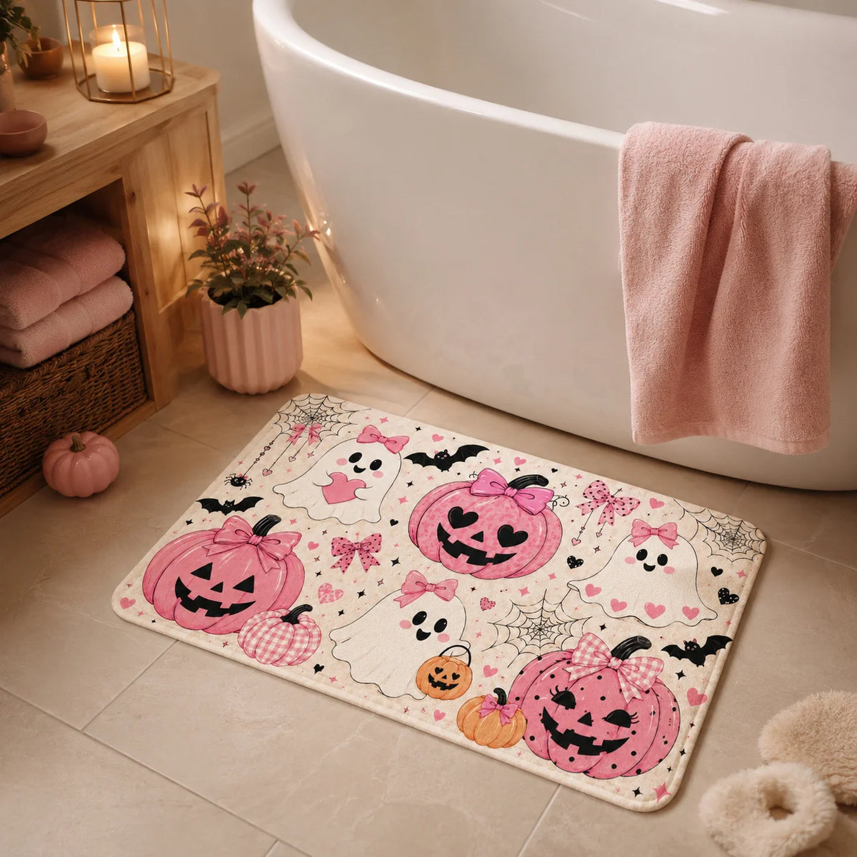 Entry Mat Christmas Gingerbread Design Non-Slip Backing