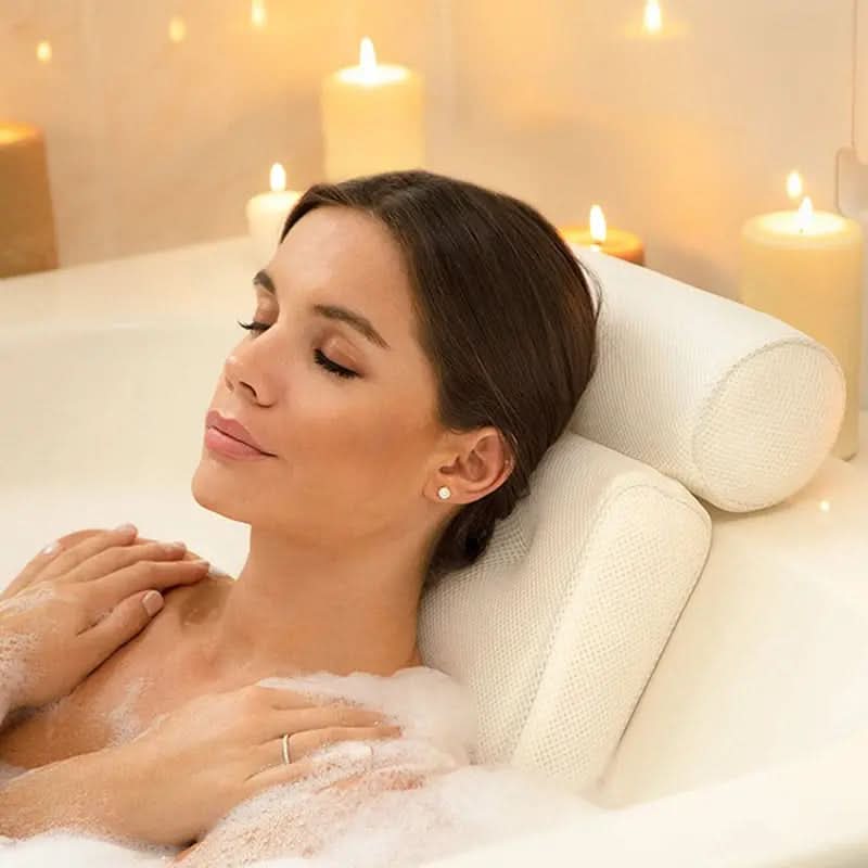 Ergonomic Bath Pillow with 4D Air Mesh and Non-Slip Support
